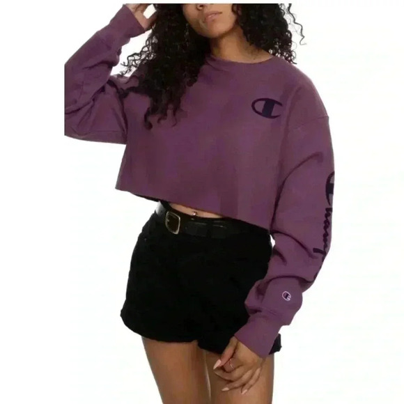 Champion Reverse Weave C Logo Cropped  Sweater Size XL - Picture 1 of 9
